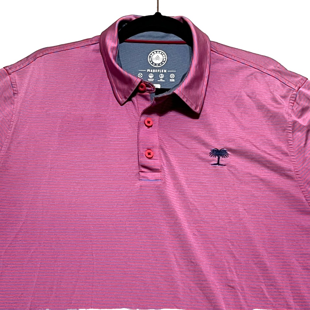 Flag & Anthem Madeflex XL Polo‎ Shirt Striped UPF Stretch Moisture Wicking